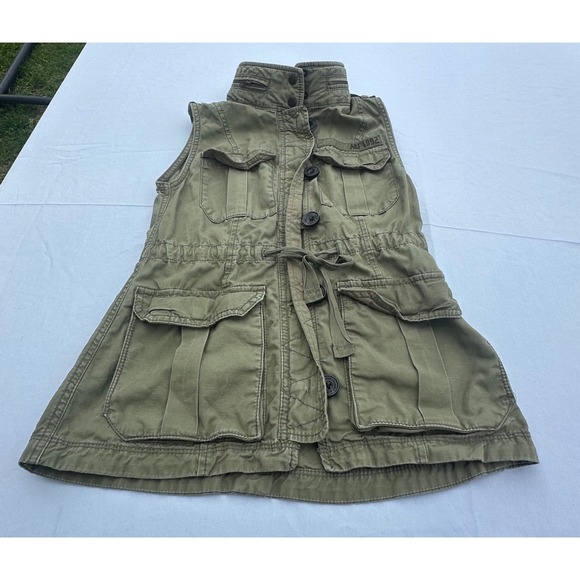Abercrombie & Fitch Women's Utility‎ Vest Green Military Jacket size XS - Picture 1 of 9